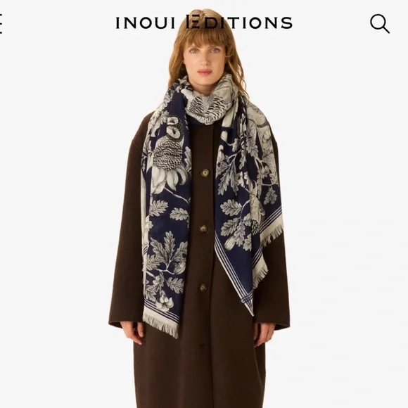 NWT Inoui Editions Archimede Owls in Tree Wool Scarf - Picture 3 of 7